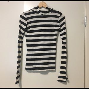 Black and bone hooded sweater